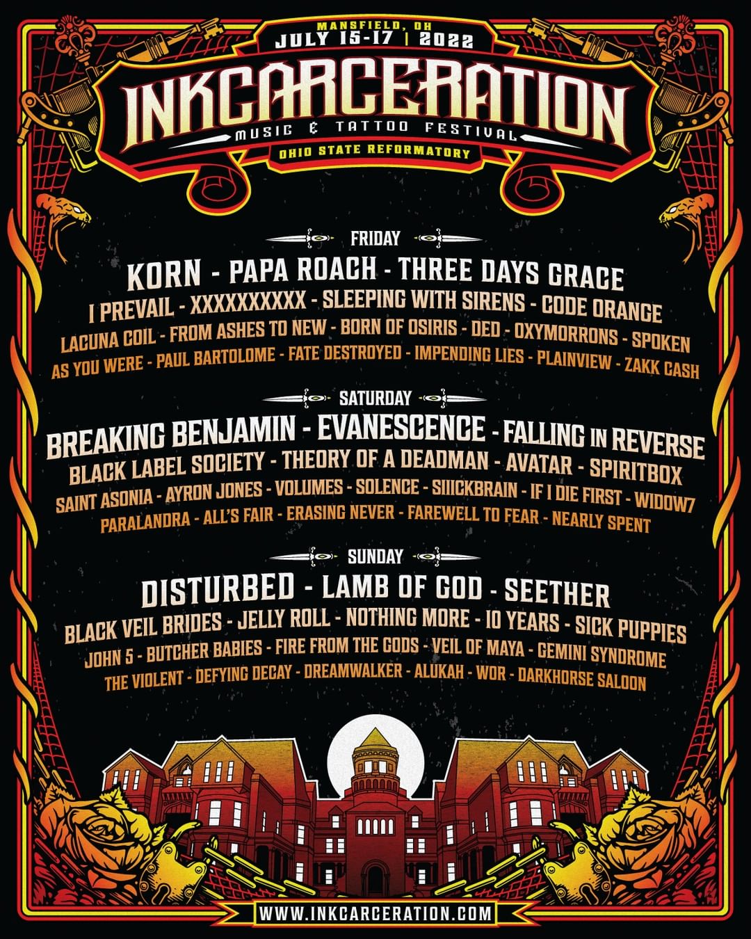 INKCARCERATION FESTIVAL 2022 ANNOUNCEMENT! Universal HellFire